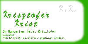 krisztofer krist business card